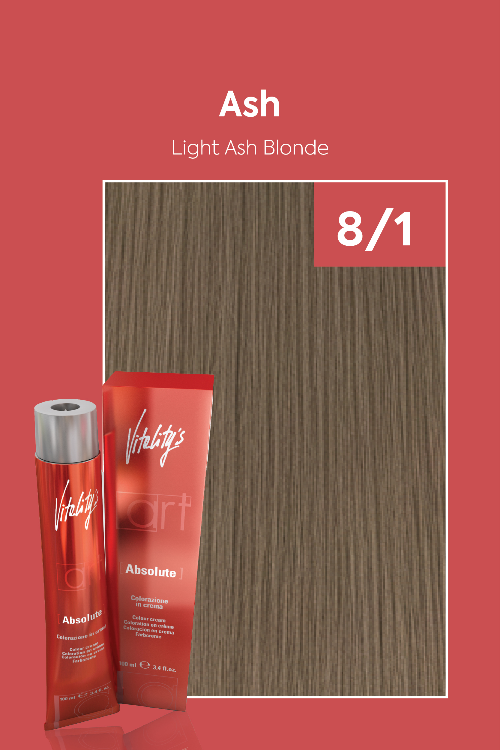 صبغة شعر من فيتاليتي رقم 8/1 اشقر رمادي فاتح 